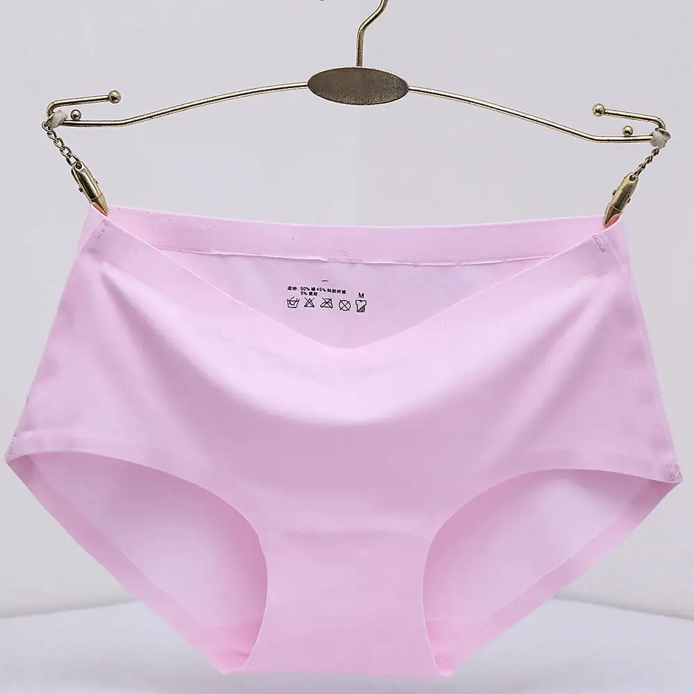6 pink Лидер продаж, женское нижнее белье, нижнее белье для девочек, бесшовные трусики, бесшовные трусы из натурального хлопка, одноцветные трусы, Размеры M, L, XL - Цвет: 6 pink