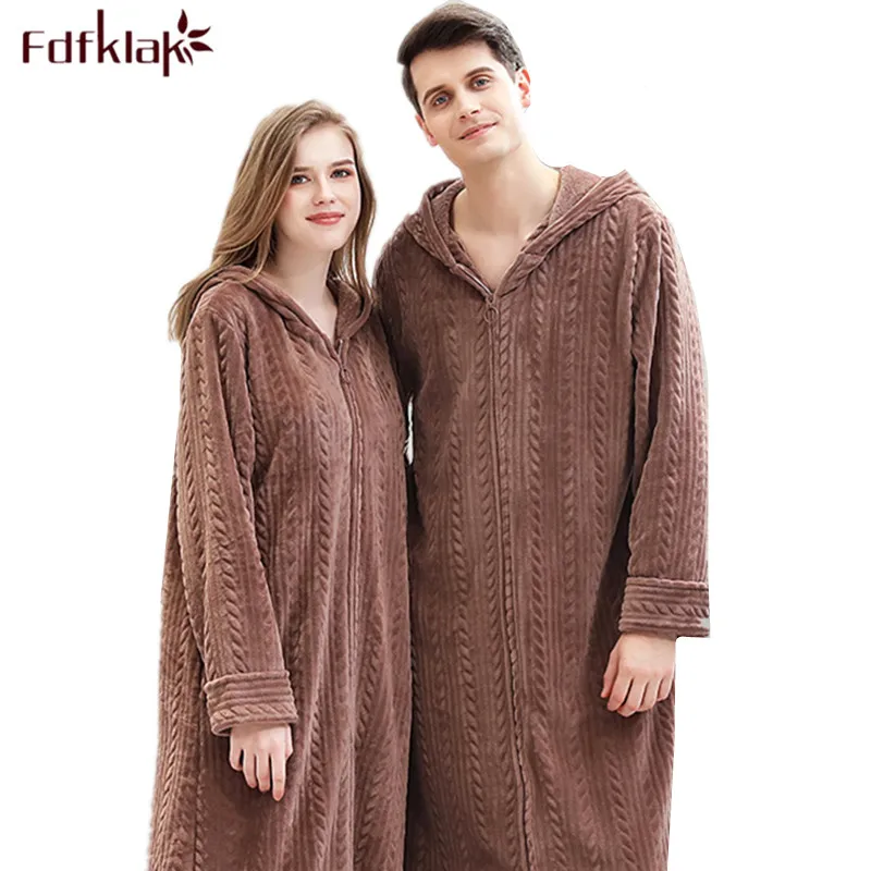 Фланелевый Халат высокого качества для мужчин и женщин теплый зимний банный
