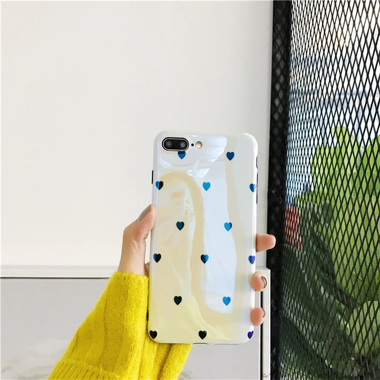Лазерный свет love чехол для телефона iPhone 6 6S милые мягкие сердце глянцевый