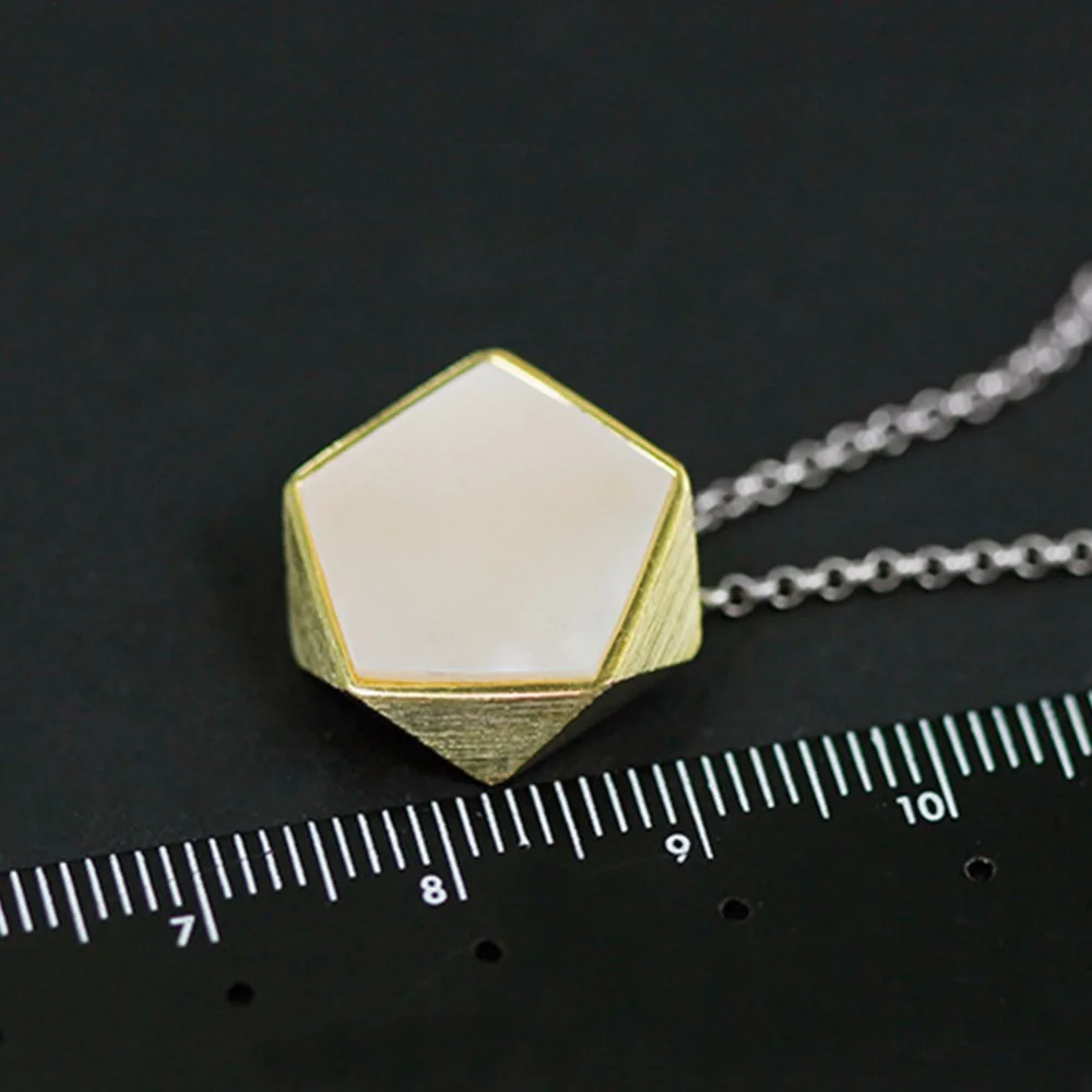 Lotus Fun реальные 925 серебро Северной Европы Стиль геометрические углы Дизайн Ювелирные украшения кулон без Цепочки и ожерелья для Для женщин