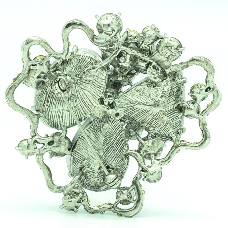 Модные Броши Стразы с кристаллами броши черным цветком булавки для женщин