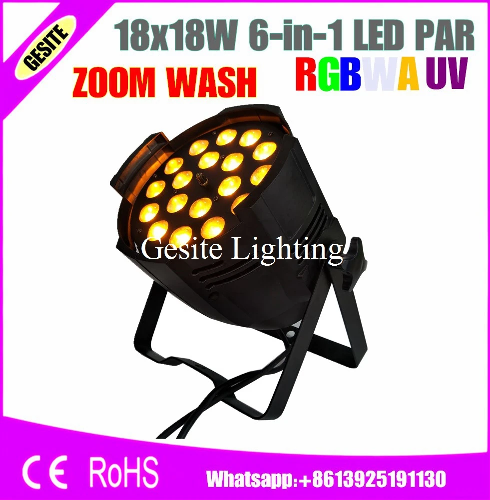 2 шт./лот 18 шт Вт 6в1 Крытый зум профессиональное dj оборудование LED par RGBWAY|led par|dj