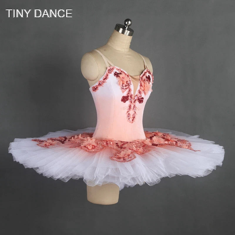 Бледно-розовый лиф из спандекса профессиональная балетная пачка 10 слоев блюдо