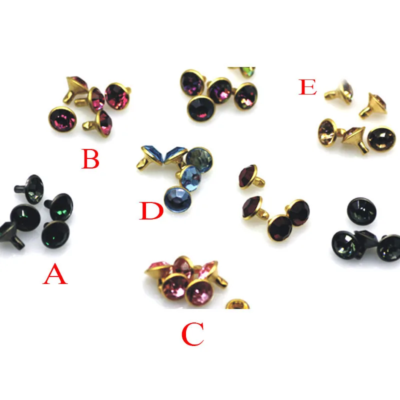 10MM CRYSTAL on GOLD Synthetic Rhinestone rivets Diamond Riveting Supplies | Багаж и сумки