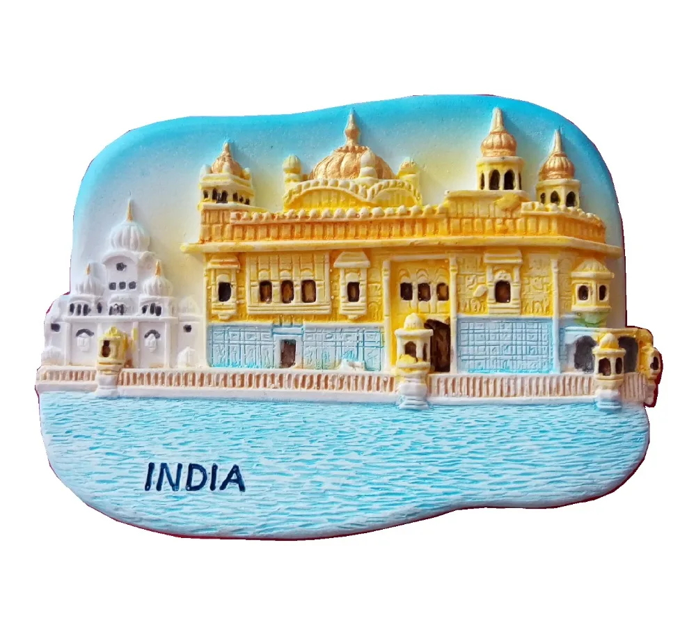 

India Golden Temple Amritsar Hand-Painted Aromatherapy 3D Fridge Magnets Travel Souvenirs Refrigerator Magnetic Stickers