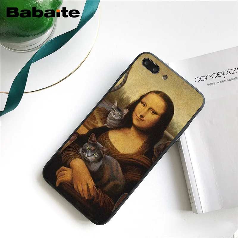 Babaite Leonardo da Vinci Мона Лиза ПЭТ кошка художественная эстетика PhoneCase для iphone 11 Pro 11Pro Max 8 7 6 6S Plus X XS MAX 5S SE XR