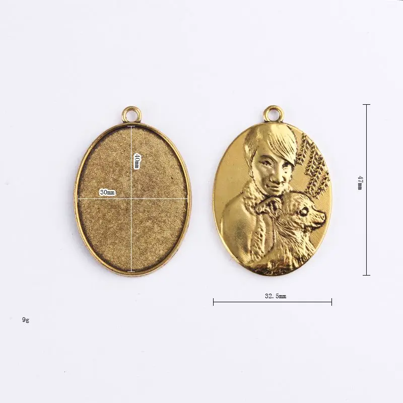 Подвеска размером 30x40 мм красивые антикварные золотые подвески с одной петлей