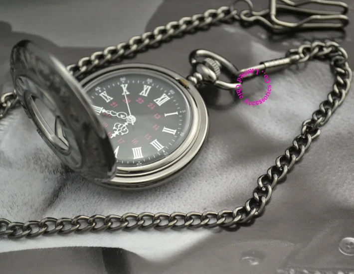 wholesale dual display gift retro quartz machinery men antique black Roman pocket fob watch man hour watches good | Наручные часы