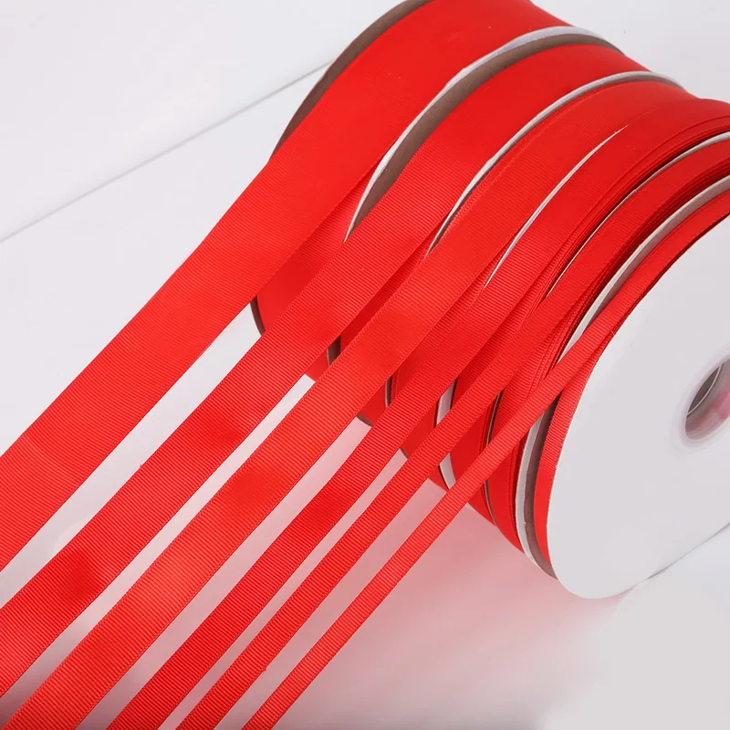5 ярдов/партия 7 38 мм красный цвет Grosgrain ленты Свадебные украшения дома новый год DIY