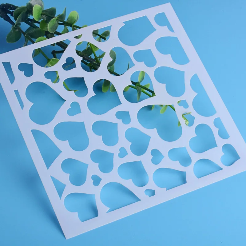 Новинка 13 см текстура сердца сделай сам многослойные трафареты настенная