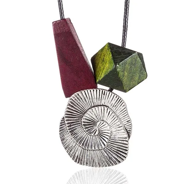 Choker Necklaces Women statement necklaces& pendants Wooden Beads Flower Pendant Woman necklace collares kolye colar collier - Окраска металла: Red