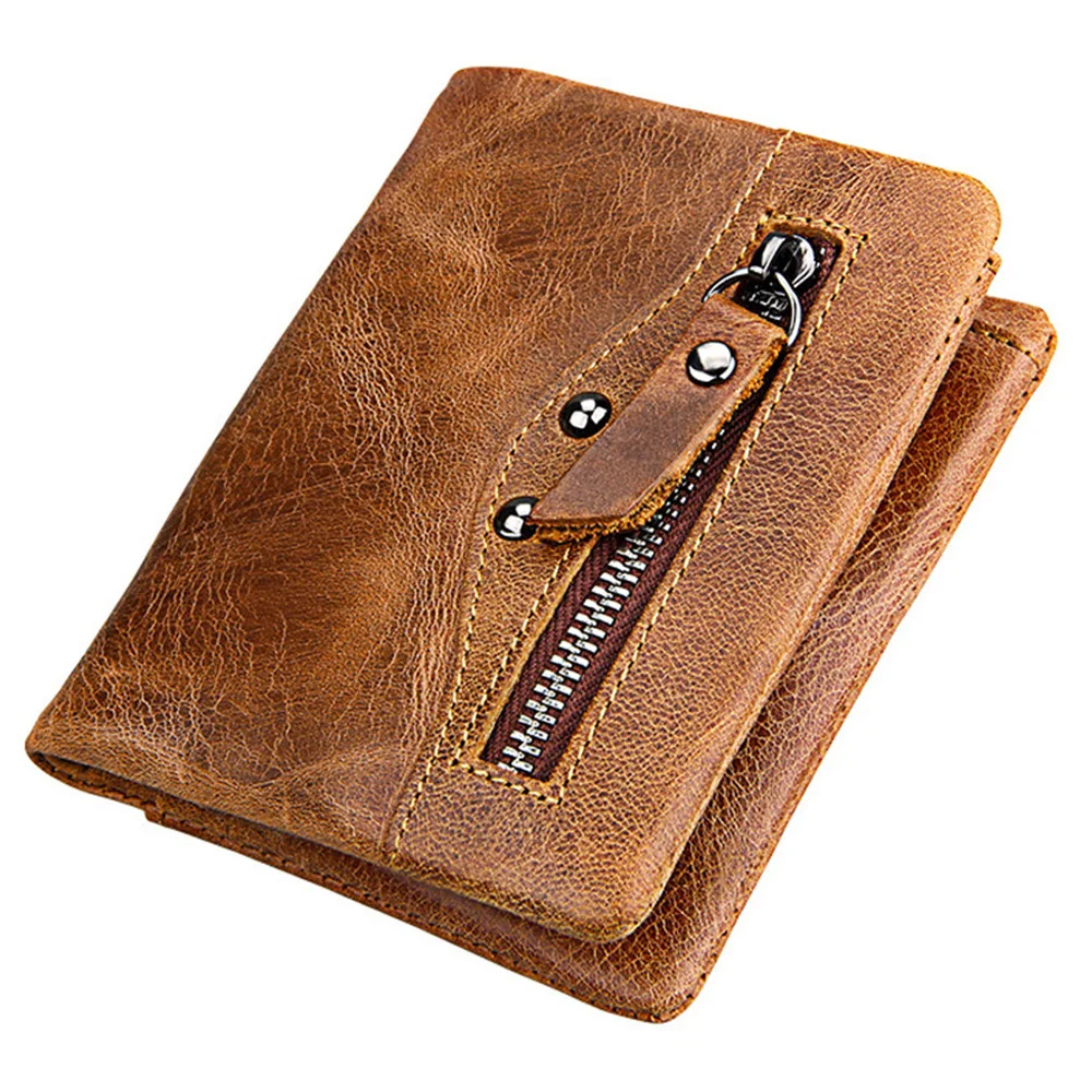 Мужской кошелек из натуральной кожи с защитой RFID|male purse|fashion pursewallet card holder |