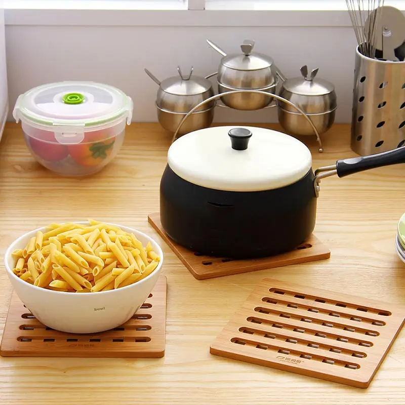 ОРЗ 3 шт. бамбуковый горшок держатель термостойкий Коврик для кухни