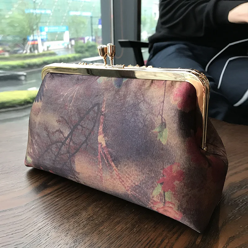 Металлическая сумка с ручкой 20,5 см, рамка для кошелька с кристальным шариком и застежкой, Золотая и античная латунный винт, ручка для кошелька