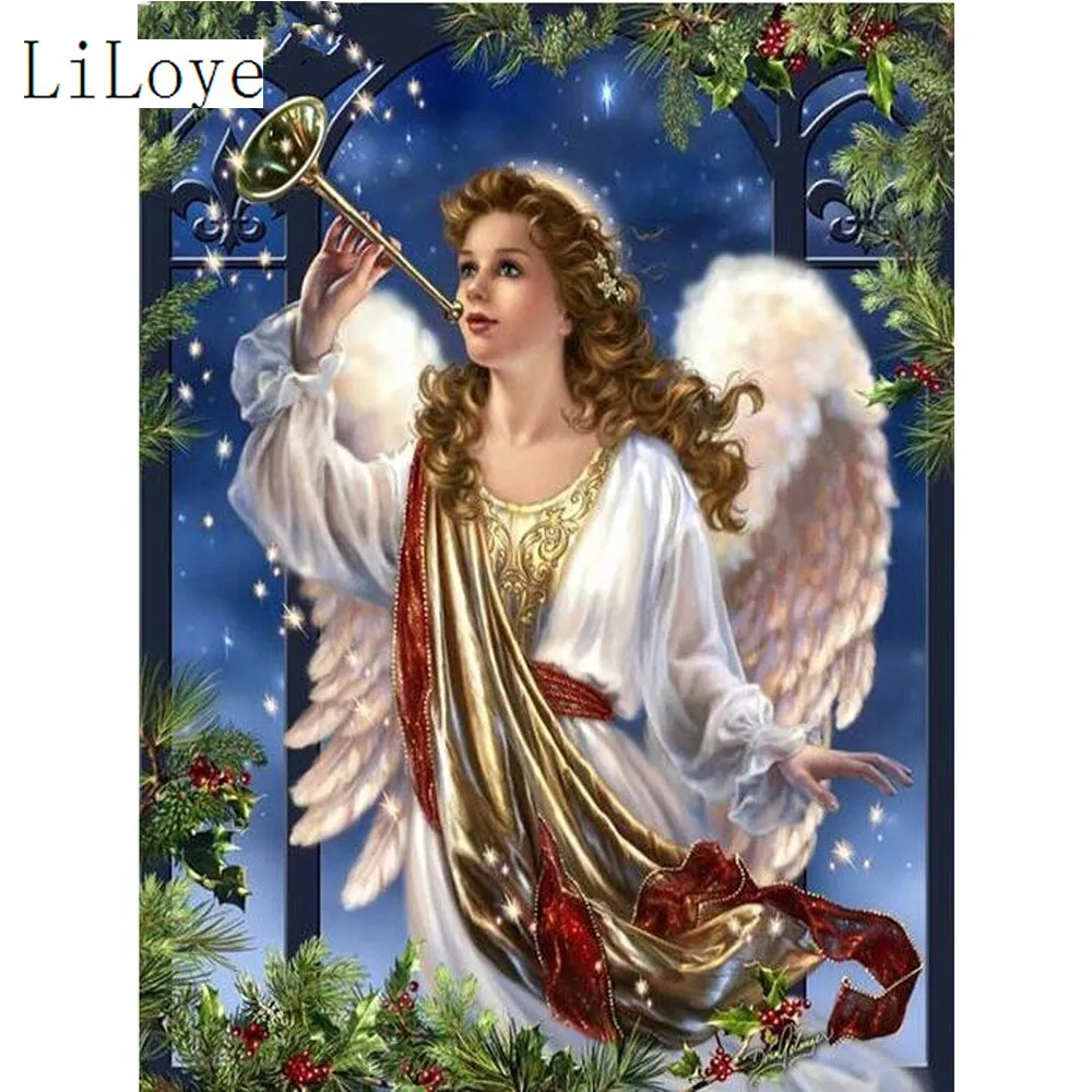 

LI LOYE Diamond Embroidery Christmas DIY Diamond Painting angel Pictures Paintings Rhinestone Diamond Cross-stitch Decor FZ382