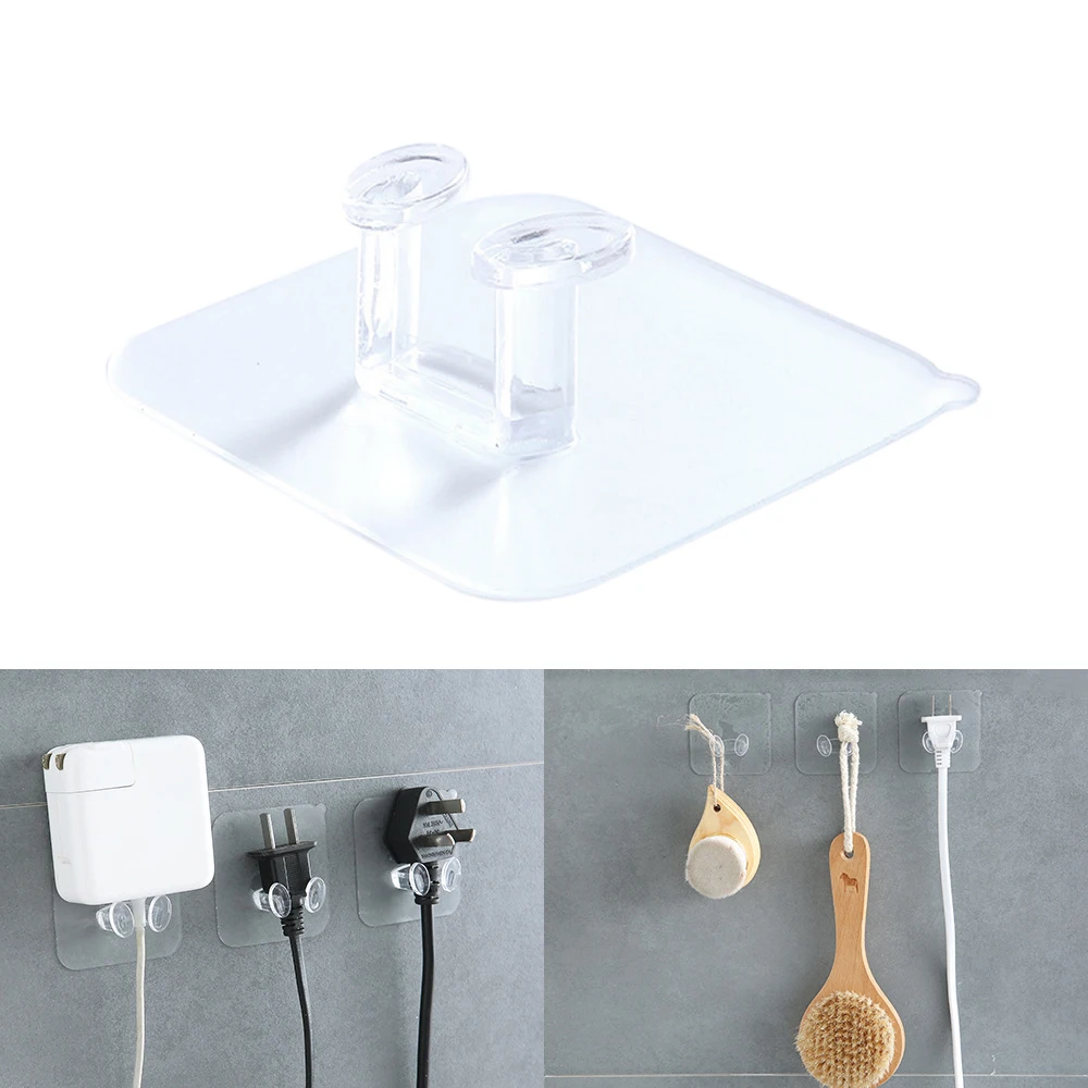 Держатель для кабеля дома и офиса прозрачный настенный крючок хранения на