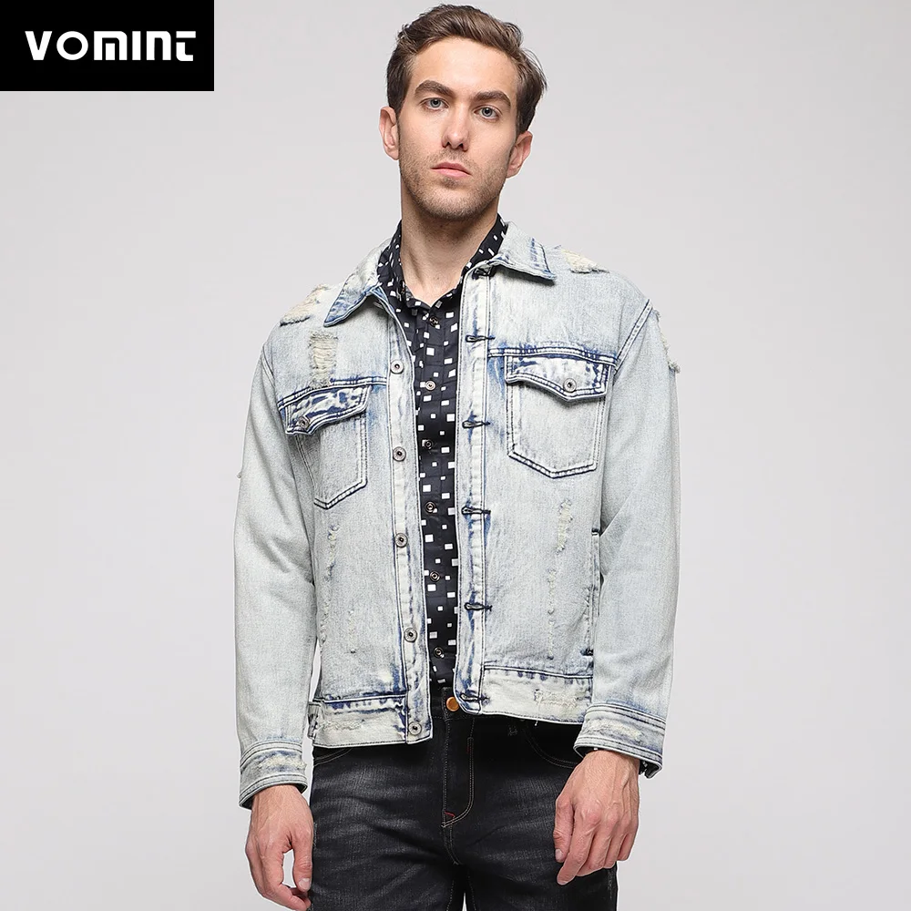 Vomint 2019 Новое поступление Мужская джинсовая куртка классическая белая хип