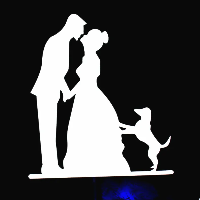 H73 Cake Topper Топпер для торта, свадебные Серебряные вечерние принадлежности, топпер для торта жениха и невесты, украшение для свадьбы, Свадебный Топпер для торта - Цвет: H73 Cake Topper