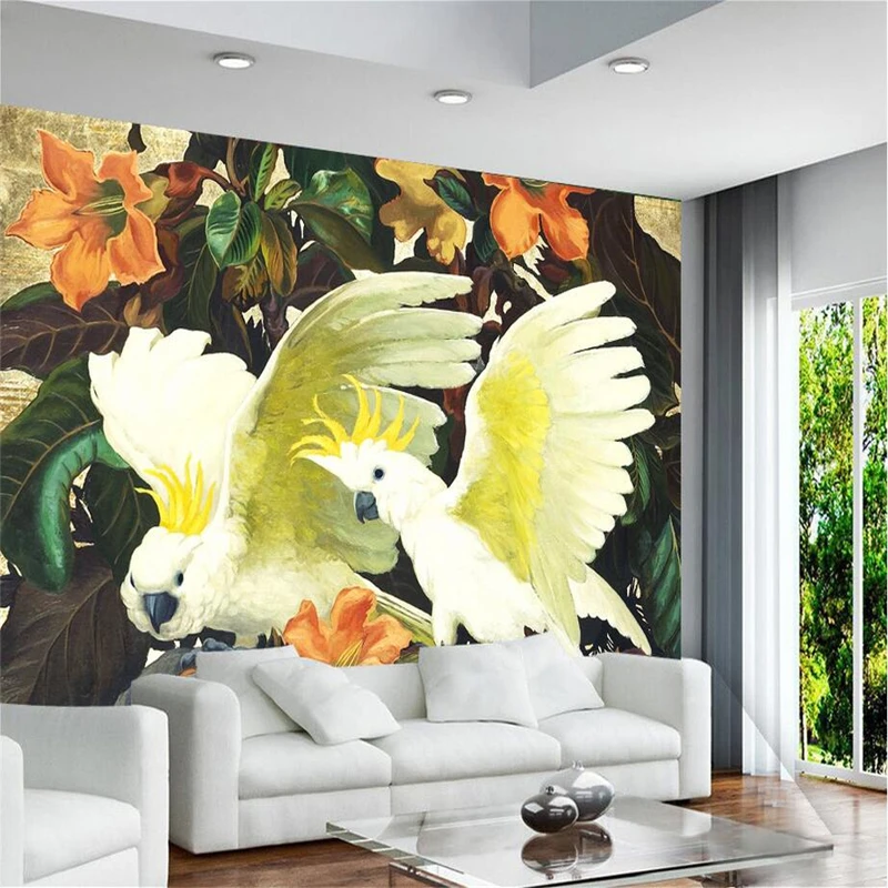Wallpapers YOUMAN Custom 3d Wallpaper of Walls Bird And Branches Photo for Kids Room Girls Bedroom Decor Wall | Обустройство дома