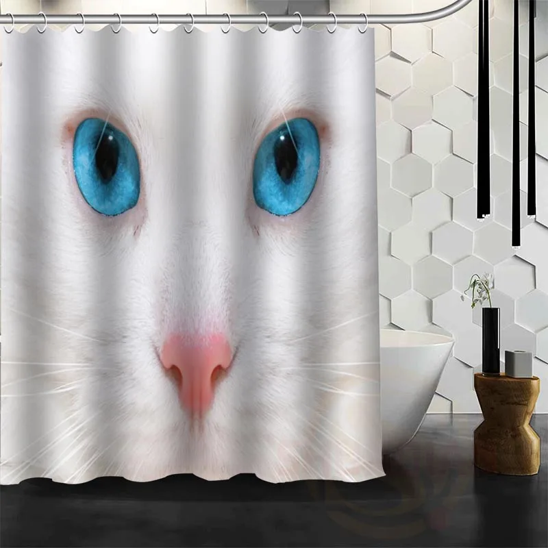 Лучшая занавеска для душа с милым котом на заказ ванной водонепроницаемая ткань