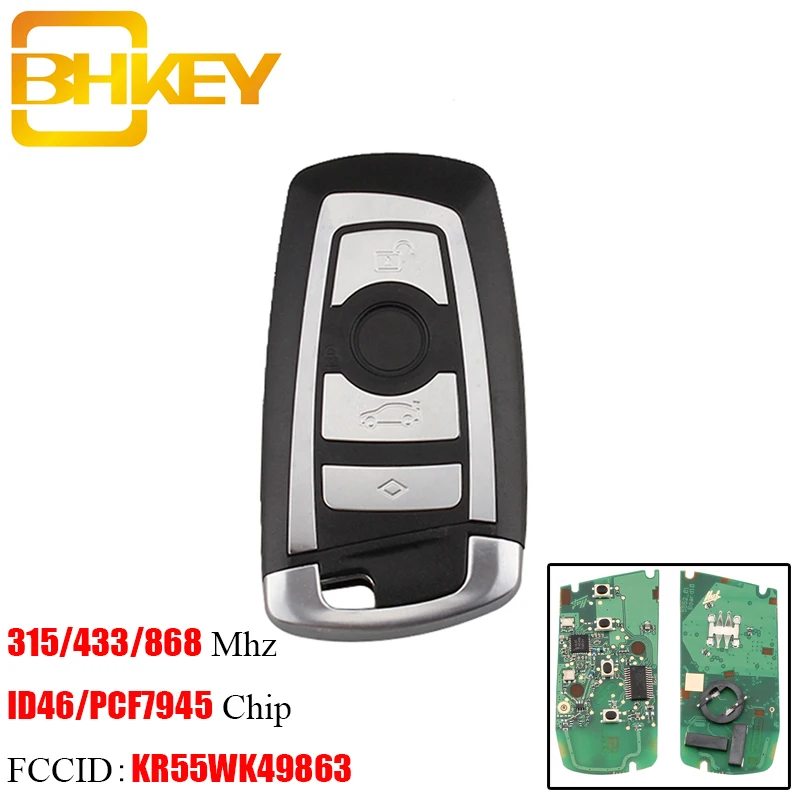 BHKEY 315/433/868 МГц Φ для BMW KR55WK49863 CAS4 Cas4 + F System 3 5 7 Series 2009 2016 Оригинальные ключи|Ключ от