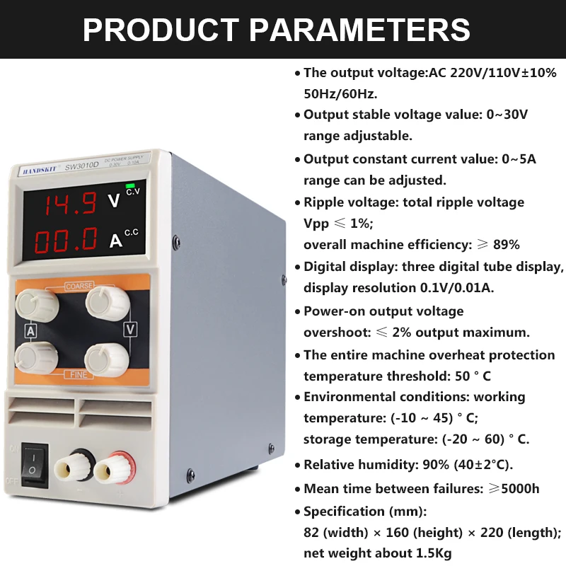 Регулируемый 30V 10A 110 V-220 V источник питания SW3010D цифровой регулятор постоянного тока Регулируемый источник питания Переключение напряжения паяльная станция