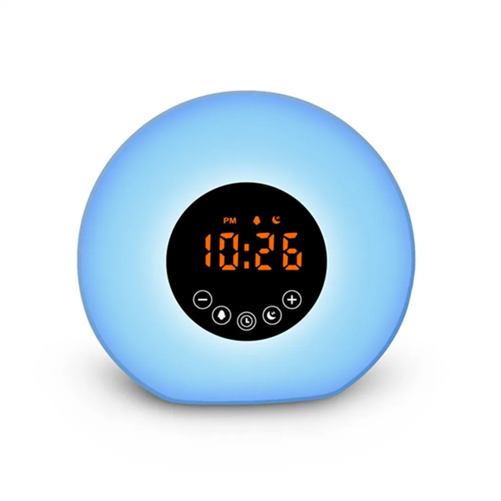 Светодиодный светильник Sunrise Wakeup, белый, теплый, белый, RGB, будильник, часы-фонарик, FM цифровое радио, светодиодный ночник, изменение цвета, Осенний сон Z528