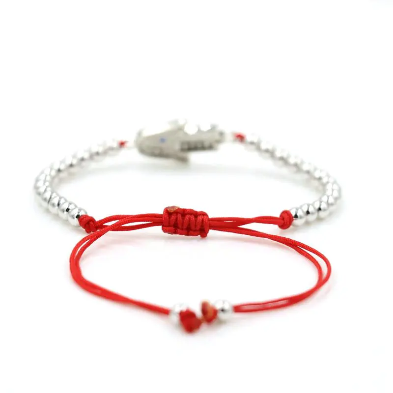 BPPCCR 4 мм Медь бусины Для женщин хамса руки счастливая красная веревочная нить