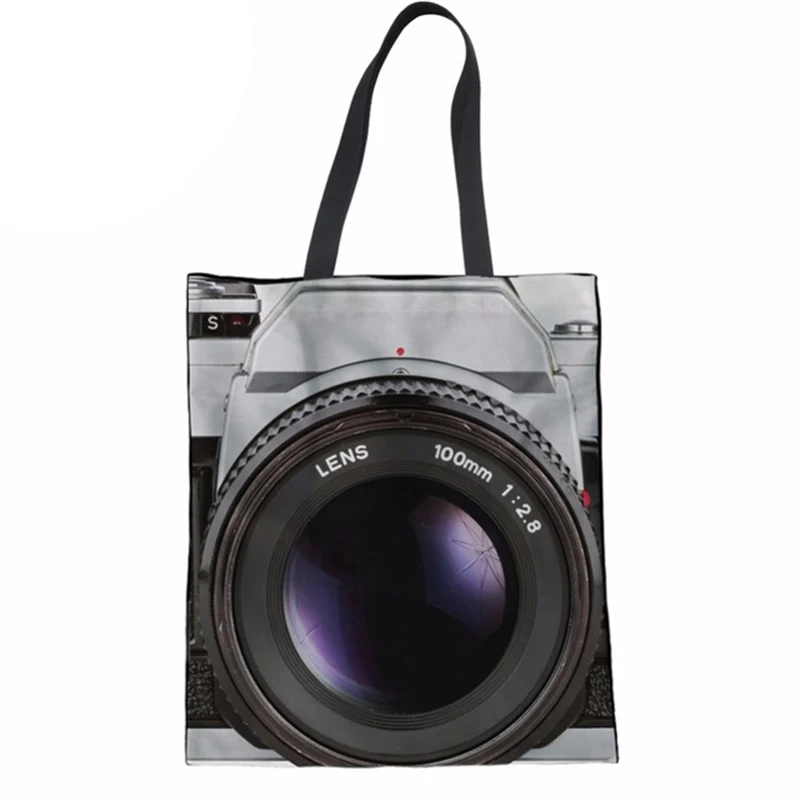 Сумка через плечо женские сумки с 3D принтом камеры многоразовая складная сумка