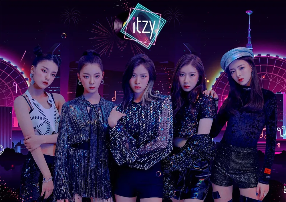 Светло-желтый ITZY Kpop постеры корейские певцы глянцевые бумажные принты четкое изображение яркие цвета украшения дома - Цвет: Светло-желтый