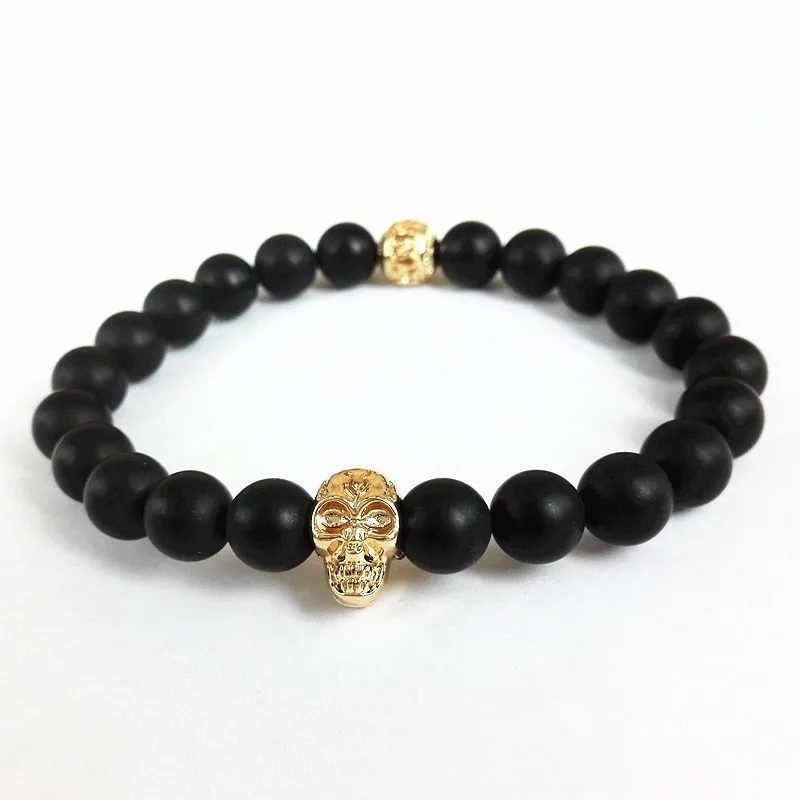 Лидер продаж мужской браслет в виде черепа модель 8 мм реальный скелет