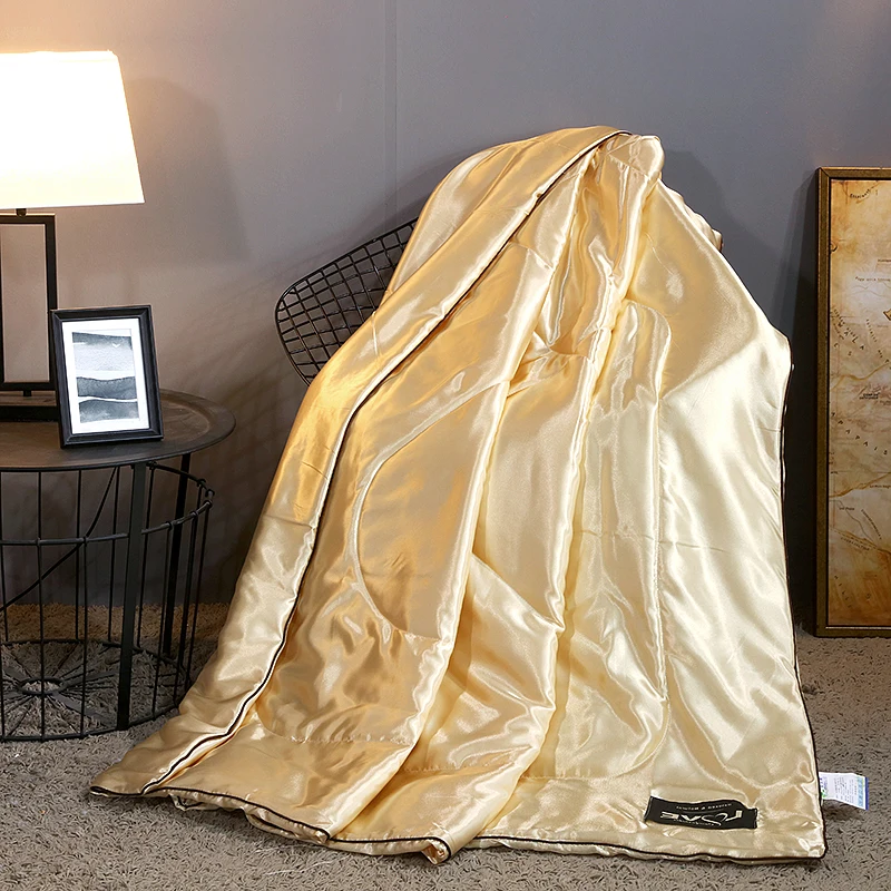 Шелковое гладкое летнее одеяло одинарное двойное полностью Королевское