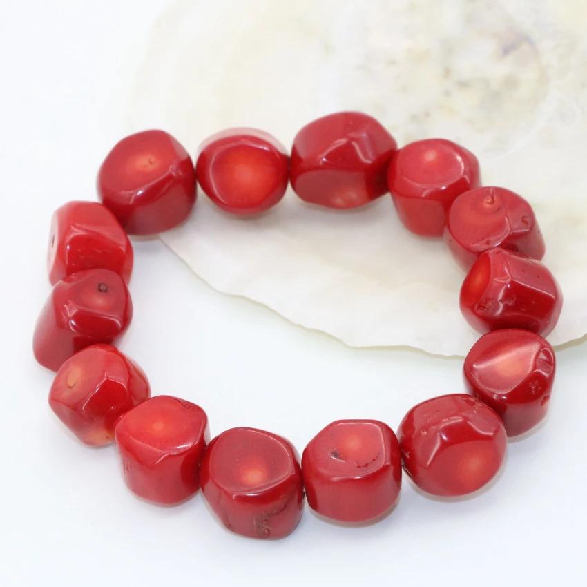 В 2-х стилях модные 9-13 мм натуральный красный коралл неправильной формы Бусы