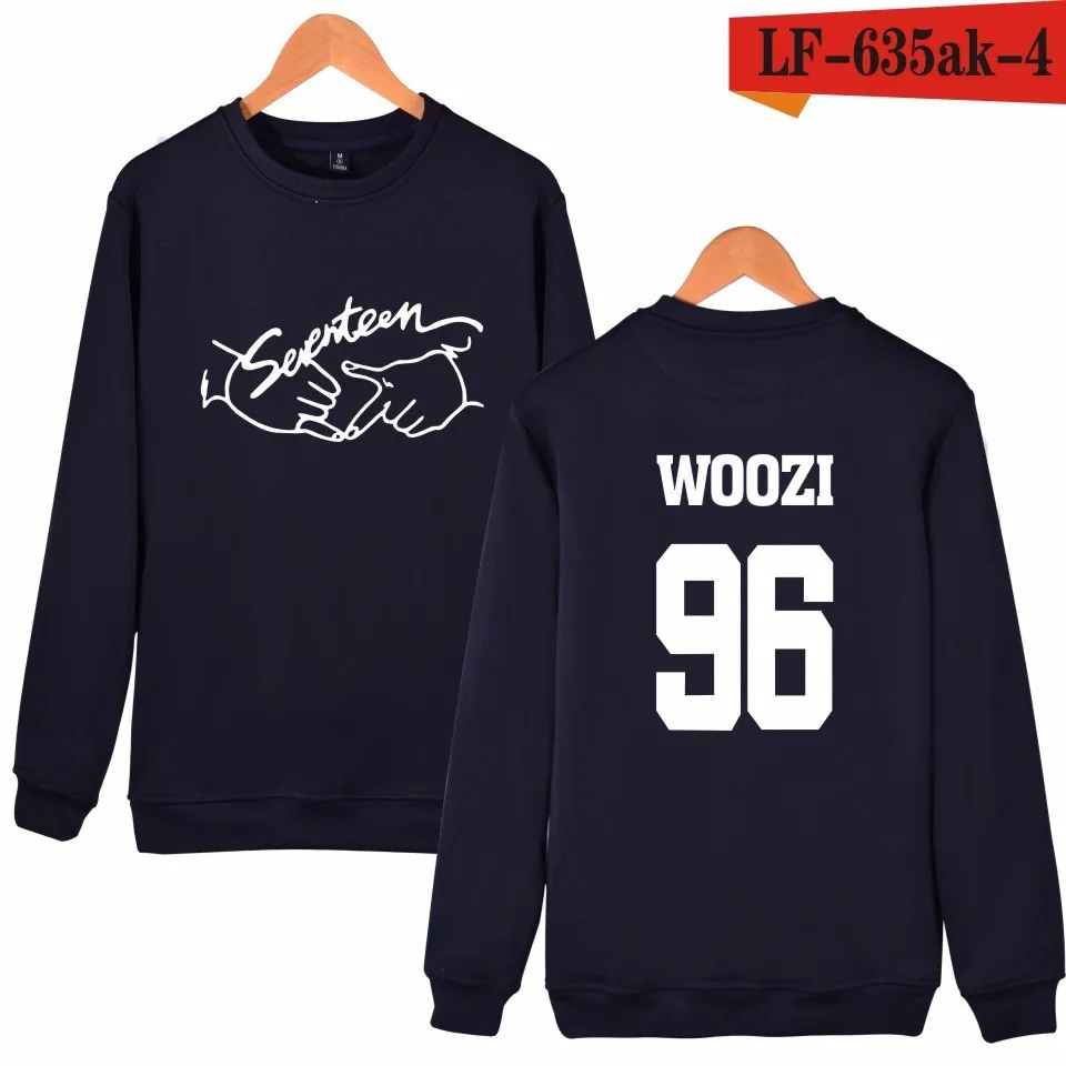 WEJNXIN Kpop Seventeen толстовки для женщин модные имя члена печати О образным вырезом флис свитер для женщин, пуловер с капюшоном Sudaderas