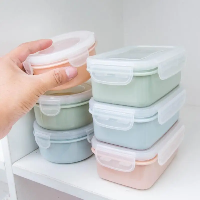 Закуски Bento Коробки для обедов резким круглый квадратный Еда коробка хранения