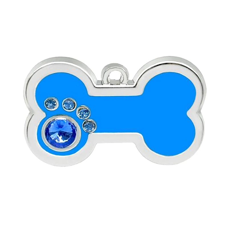 Горный хрусталь персонализированные собака ID тег костяная лапа форма имя