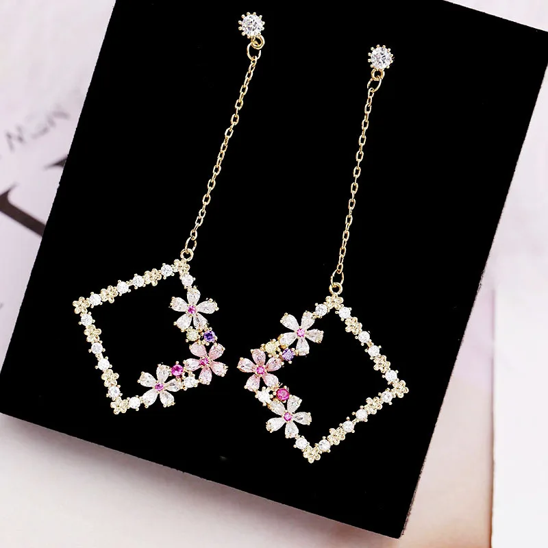 Jewecexpress Bright long zircon pendant earring | Украшения и аксессуары
