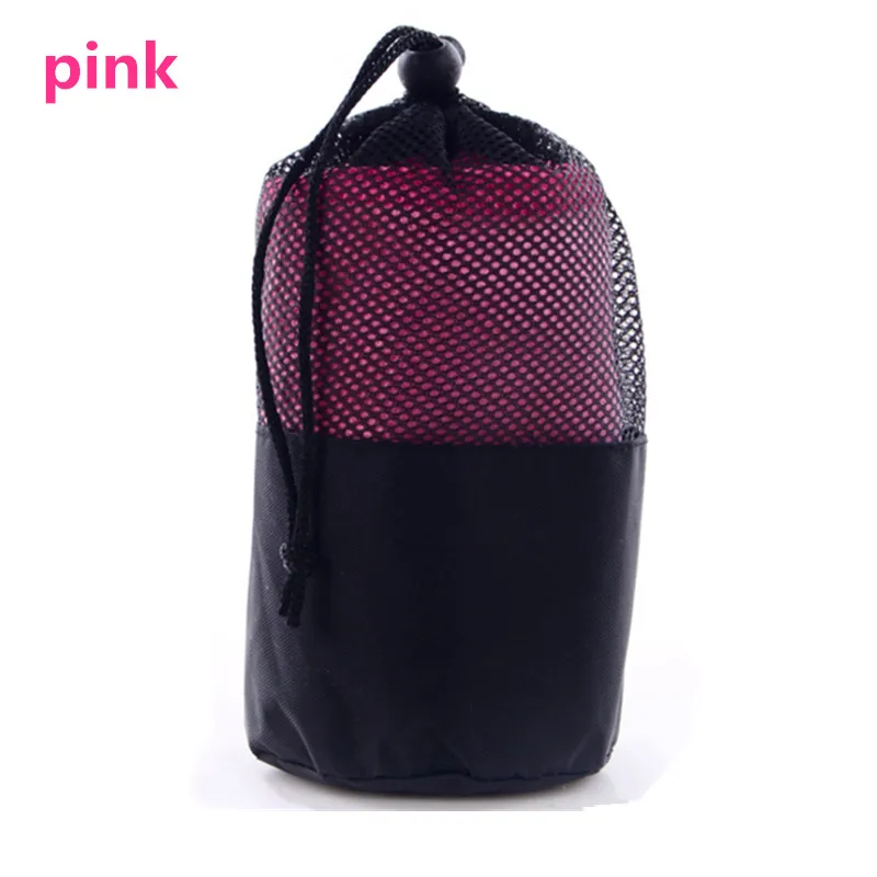 PINK Мешочек из микрофибры Фитнес Спорт полотенце пот-Абсорбирующие и быстросохнущие портативные на свежем воздухе, путешествия, спорт плавание полотенце для туризма - Цвет: PINK