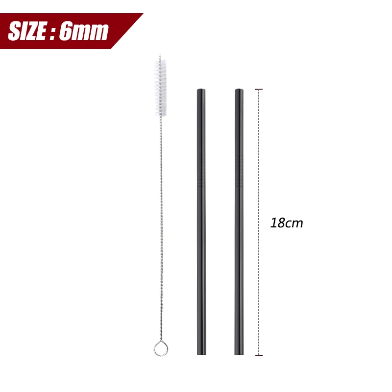 S black-2pcs 2 шт Детские соломинки cocktai из нержавеющей стали соломы многофункциональные барные аксессуары пищевой соковый коктейль 1 щетка - Цвет: S black-2pcs