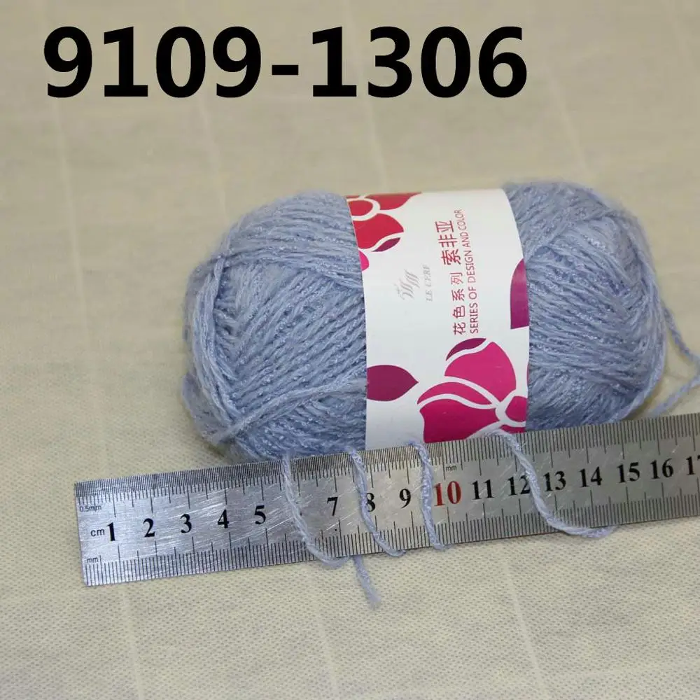 Распродажа 10 BallsX50g 4ply мохер Ребристостью шерсти ручной пряжи Вязание мягкий 9109 Amazon Kindle Fire-пряжа - Цвет: Baby Denim 9109-1306