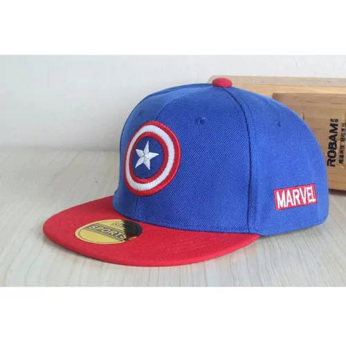 Blue kids snapback Весна Лето Snapback Кепка s дети бейсбольная кепка Marvel Мстители Капитан Америка Регулируемая косточка Snapback Кепка - Цвет: Blue kids snapback
