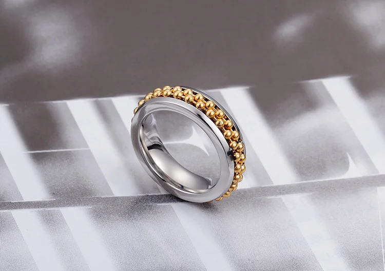 KALEN, высокое качество, нержавеющая сталь, Bague Femme, золото и серебро, кольца на палец для женщин, два звеньев, мяч, Anillos Mujer, ювелирные изделия#6~#10