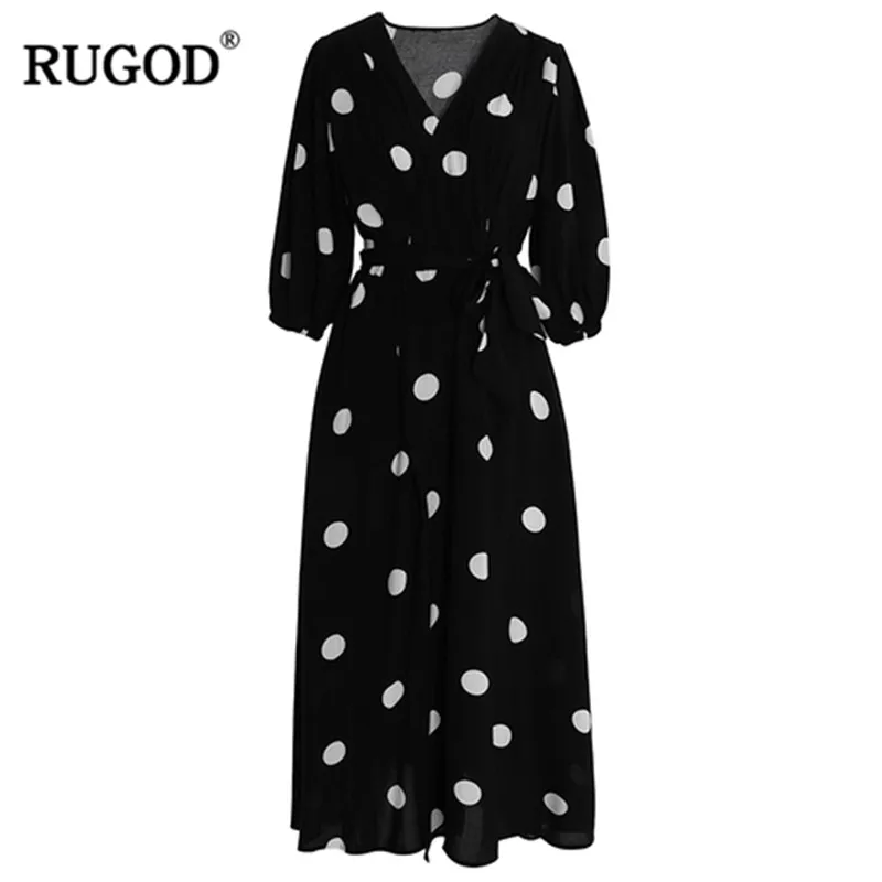 Женское платье с v-образным вырезом RUGOD облегающее до середины икры короткими