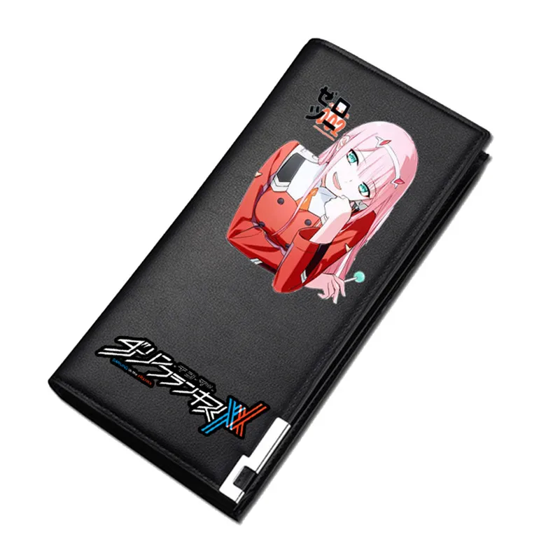 1 Женское портмоне DARLING in the FRANXX, короткий кошелек из искусственной кожи, ноль, два удостоверения личности, держатель для карт, мультяшная сумка для денег, для девочек, Carteira - Цвет: 1