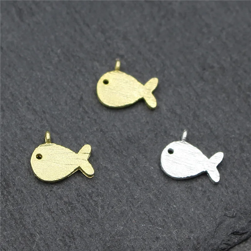 

Real 925 Sterling Silver Accessories Fish Charm Pendant DIY Bracelet Fine Jewelry Making