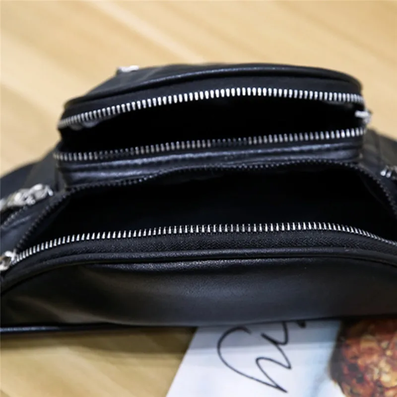 Новинка 2019 модная Женская поясная сумка на цепочке для живота роскошная кожаная