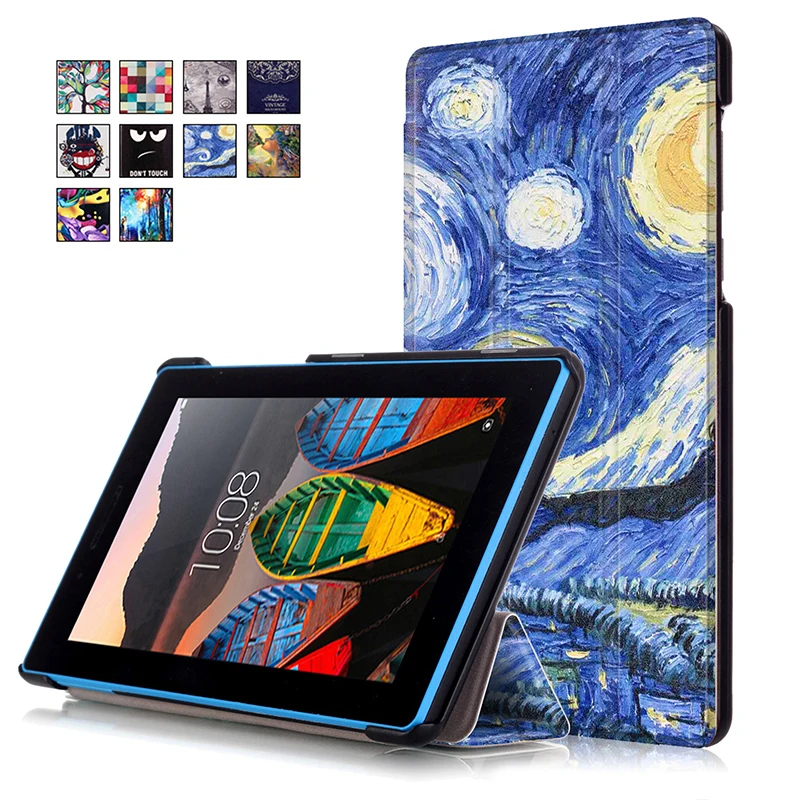 Модный чехол подставка из искусственной кожи с принтом для Lenovo Tab 3 7 0 730F/M книжка
