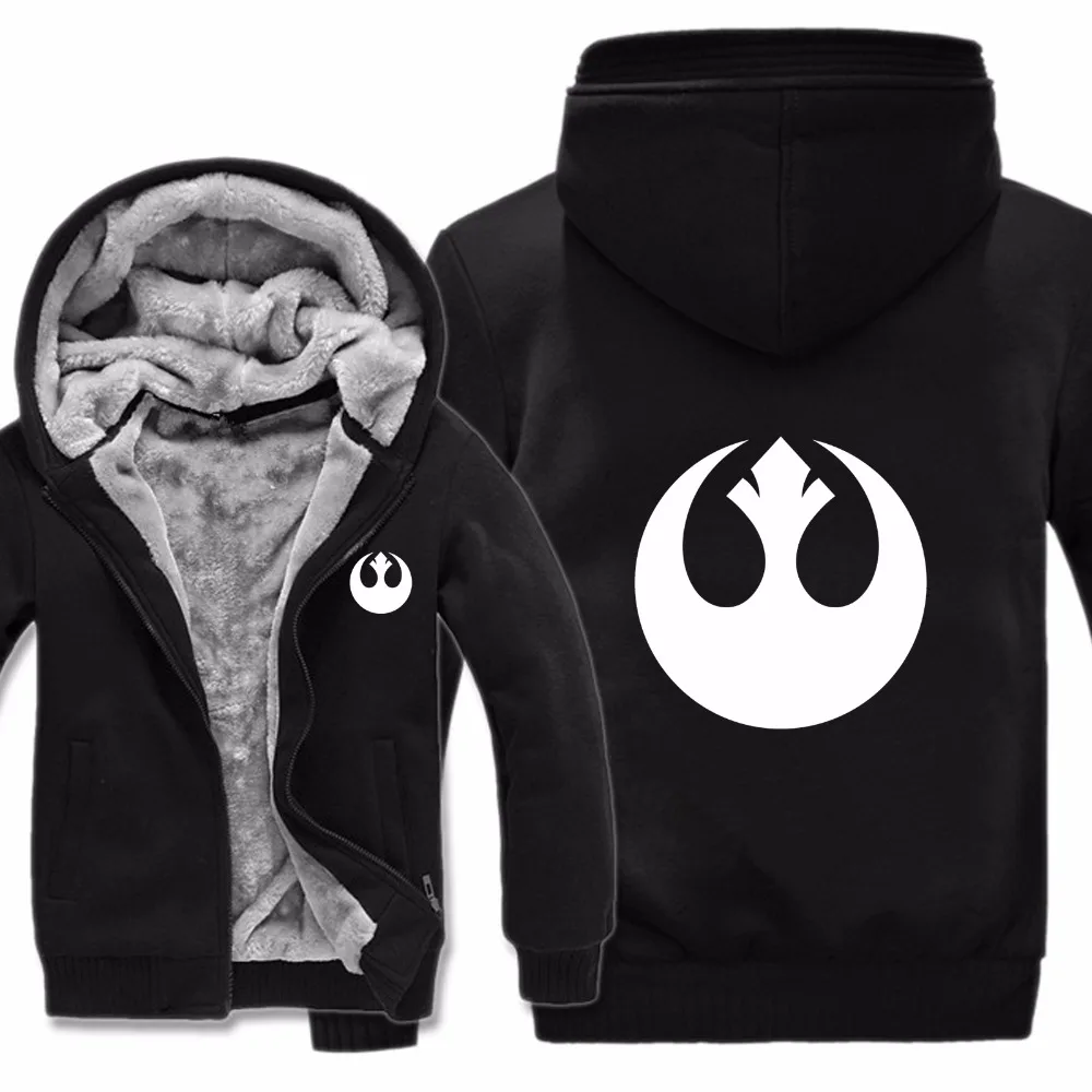 Толстовки Star Wars, утепленная куртка с логотипом Rebel Alliance, худи на молнии, Зимние флисовые свитера с логотипами