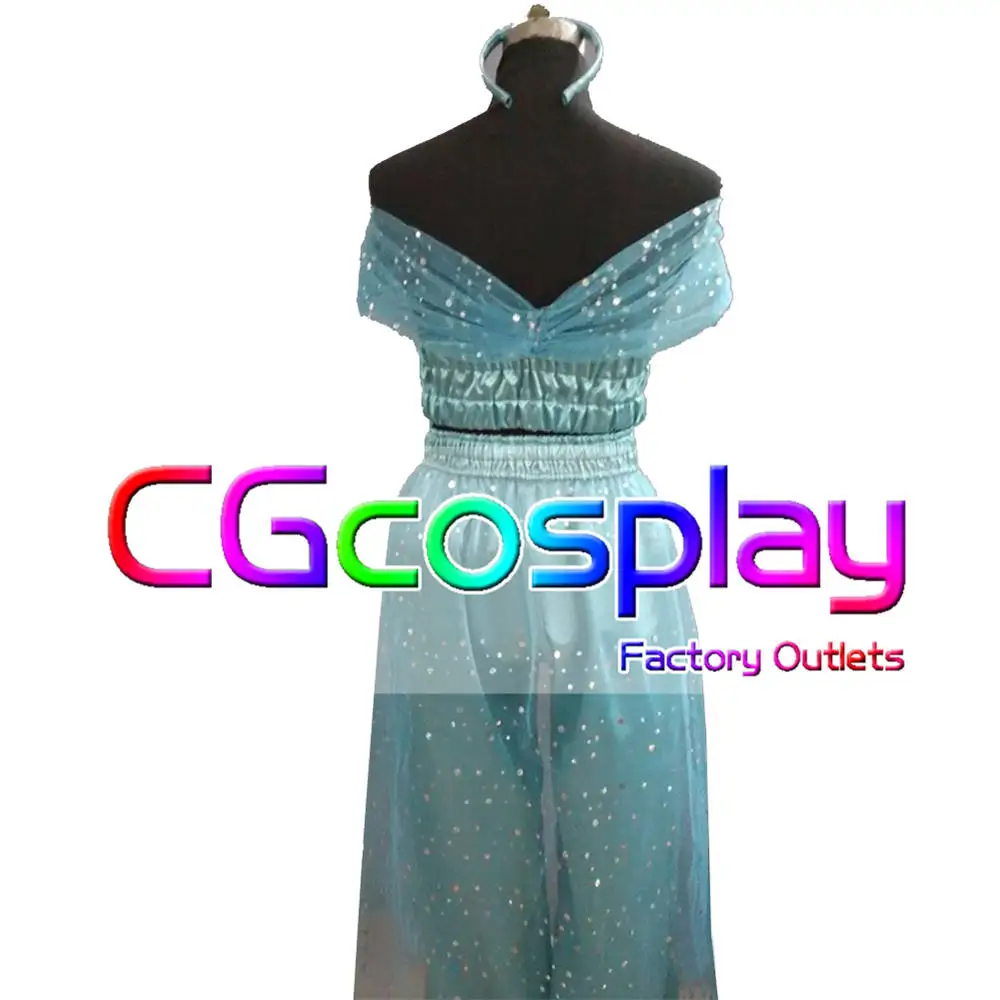 Бесплатная доставка Косплэй костюм Алладин Принцесса Жасмин платье новый в