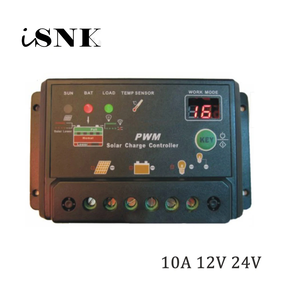 SCL-10A 10A Контроллер заряда на солнечной батарее 12В 24В регулятор зарядного